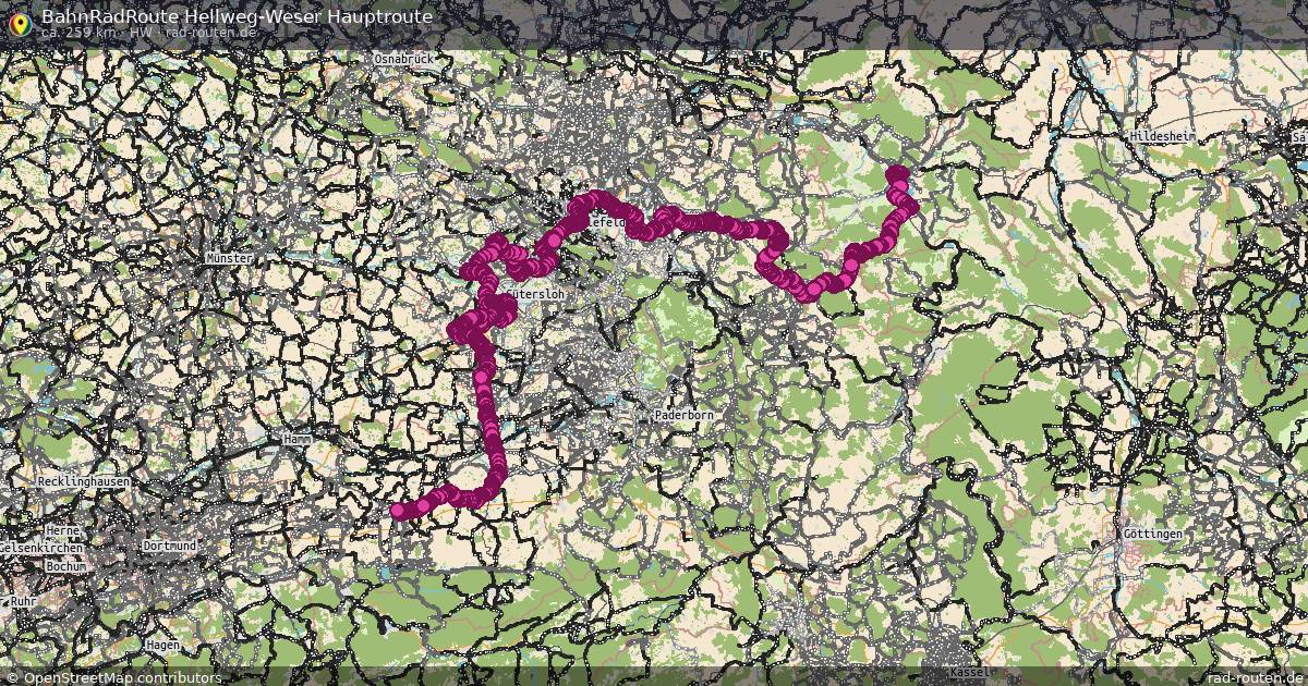 BahnRadRoute Hellweg-Weser Hauptroute (HW) – Fernradroute auf Rad-Routen.de
