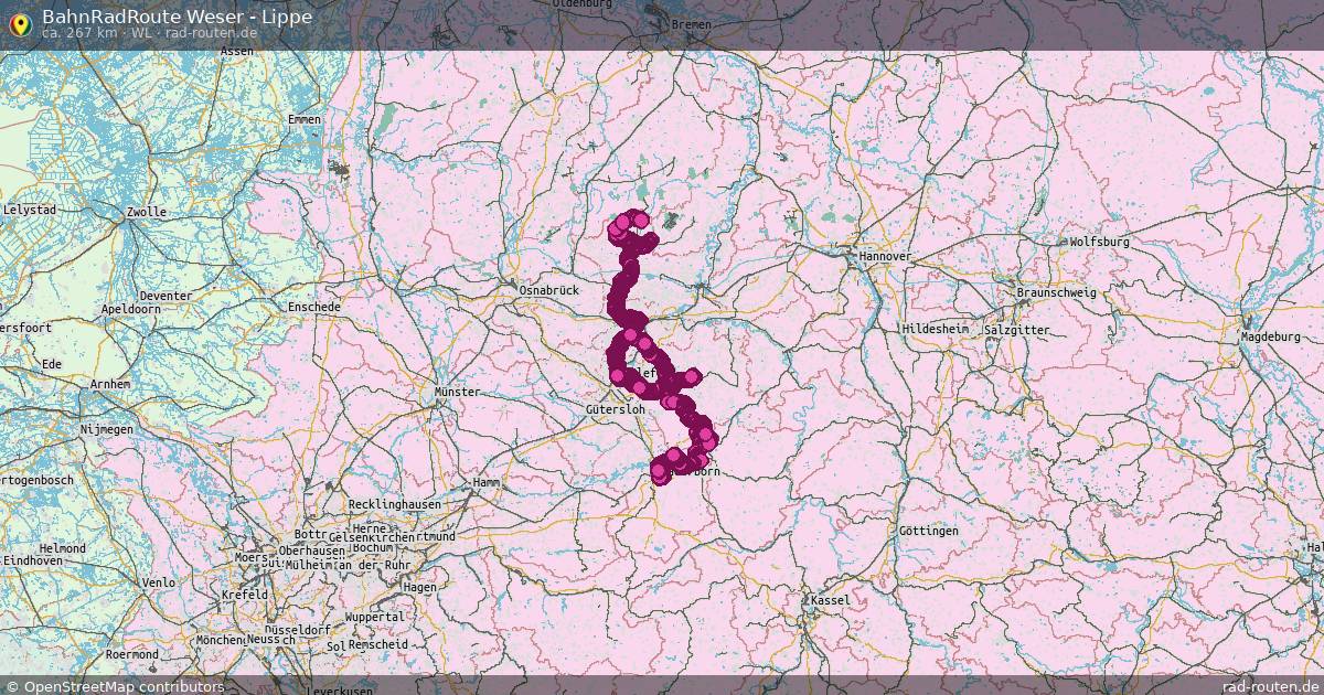 BahnRadRoute Weser - Lippe (WL) – Fernradroute auf Rad-Routen.de