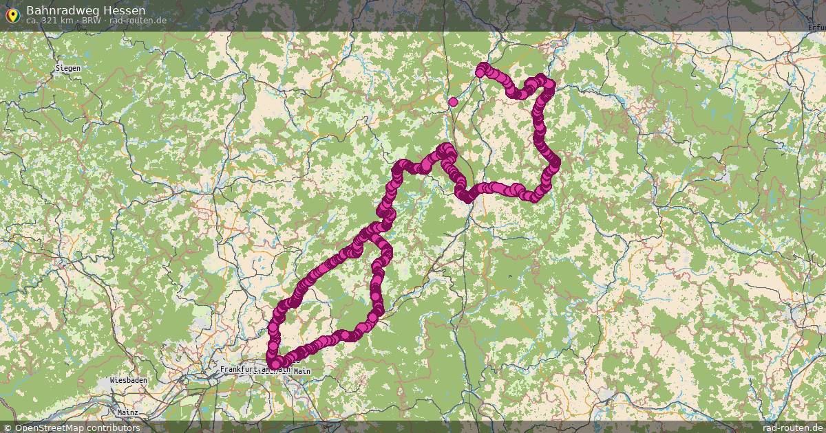 Bahnradweg Hessen (BRW) – Fernradroute auf Rad-Routen.de