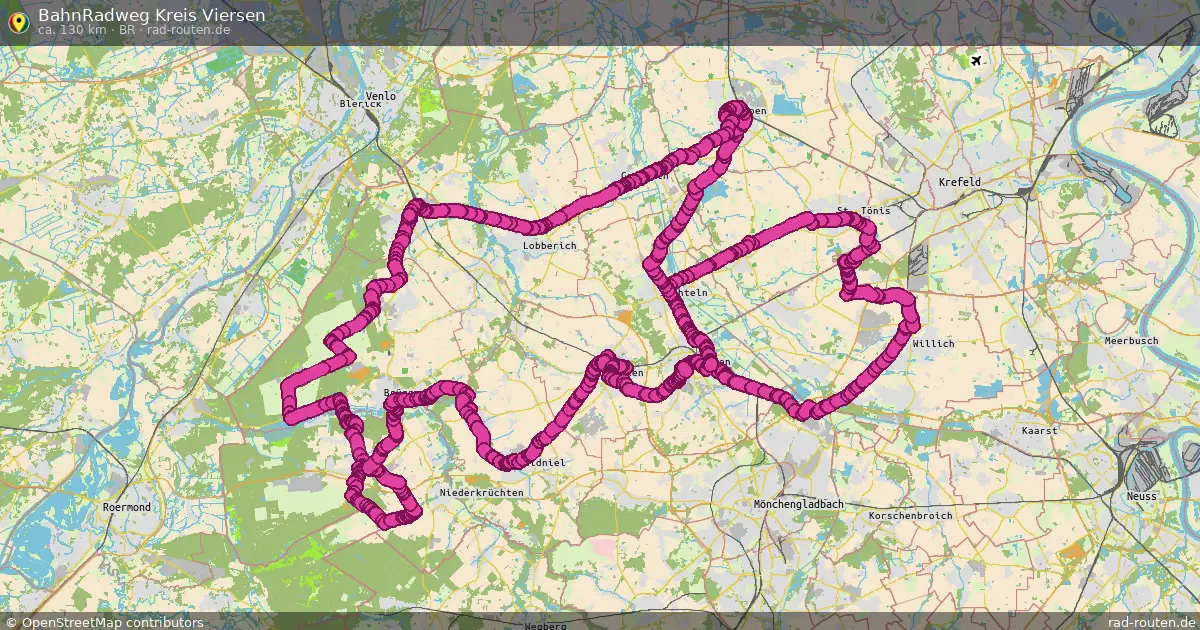 BahnRadweg Kreis Viersen (BR) – Fernradroute auf Rad-Routen.de