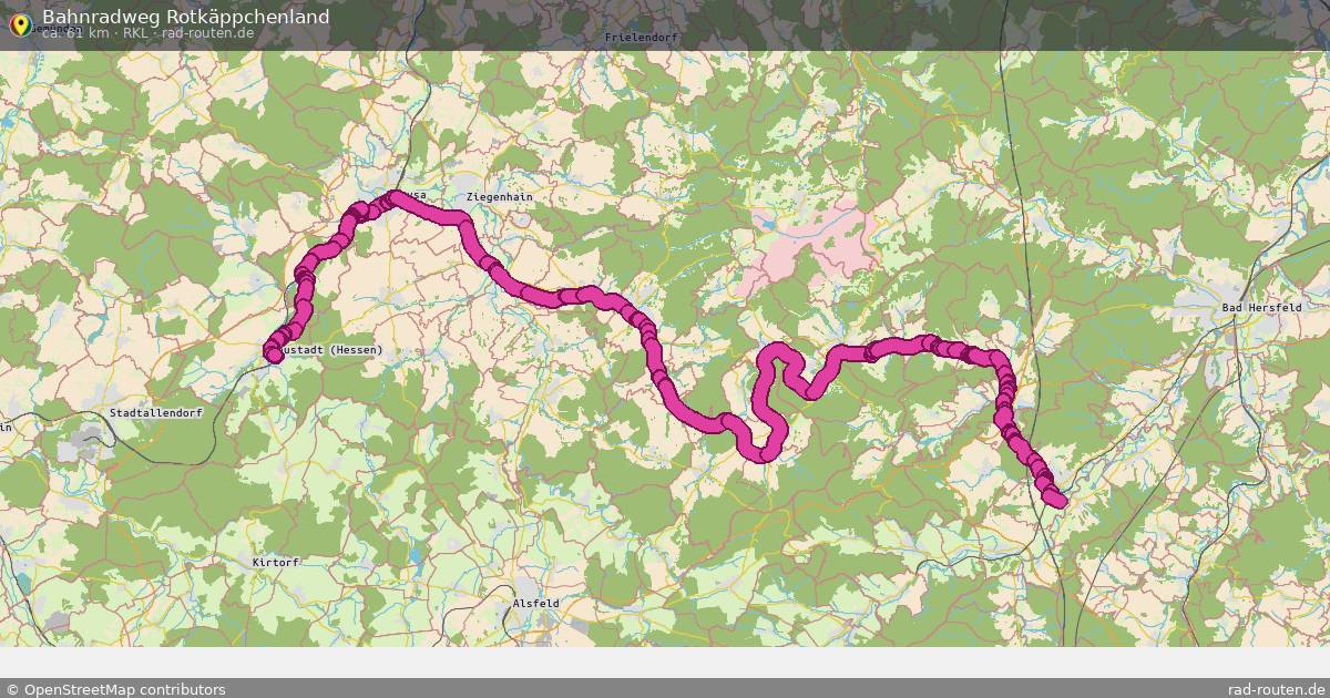 Bahnradweg Rotkäppchenland (RKL) – Fernradroute auf Rad-Routen.de