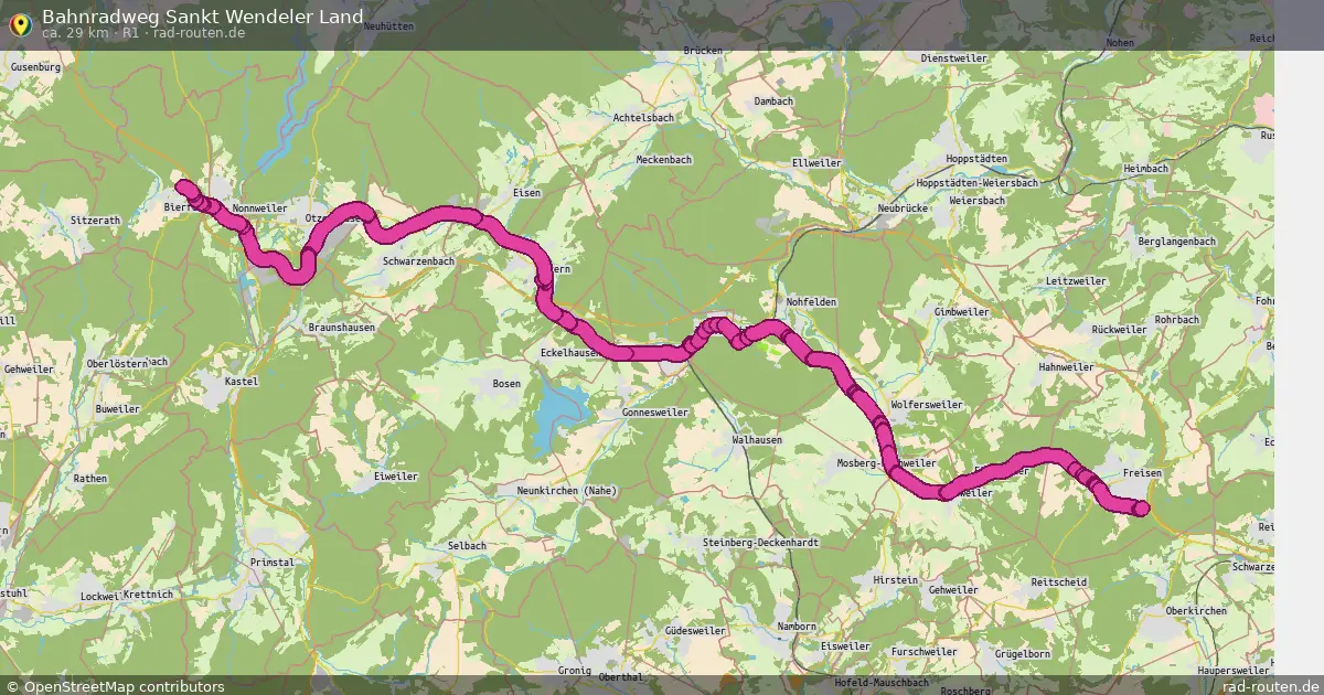 Bahnradweg Sankt Wendeler Land (R1) – Fernradroute auf Rad-Routen.de