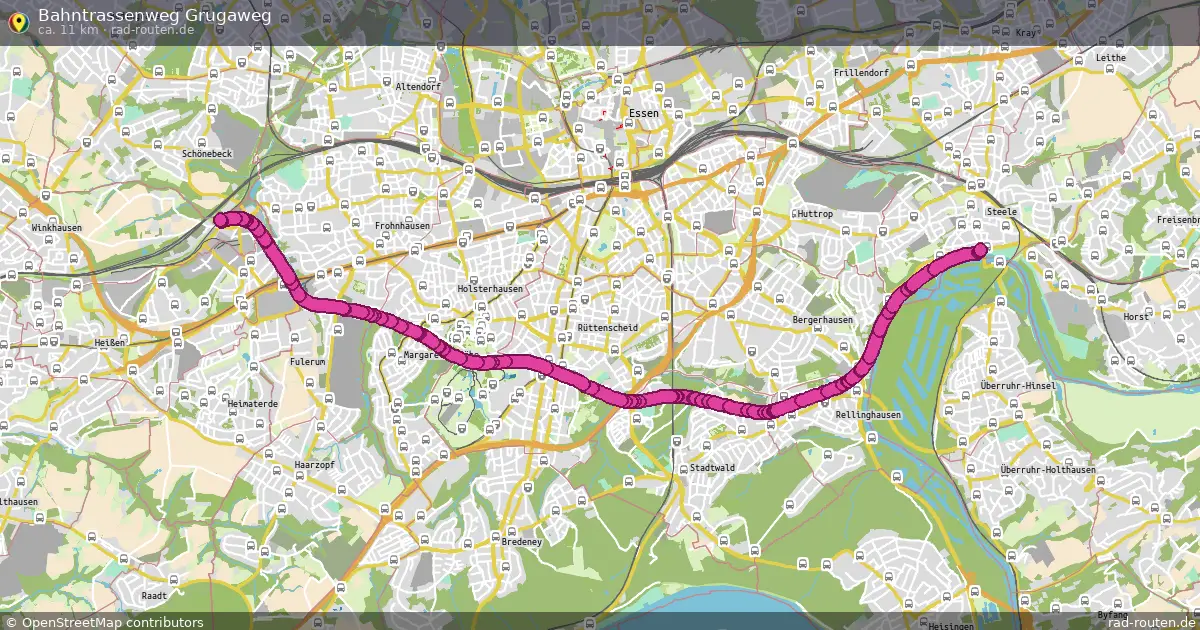 Bahntrassenweg Grugaweg – Fernradroute auf Rad-Routen.de