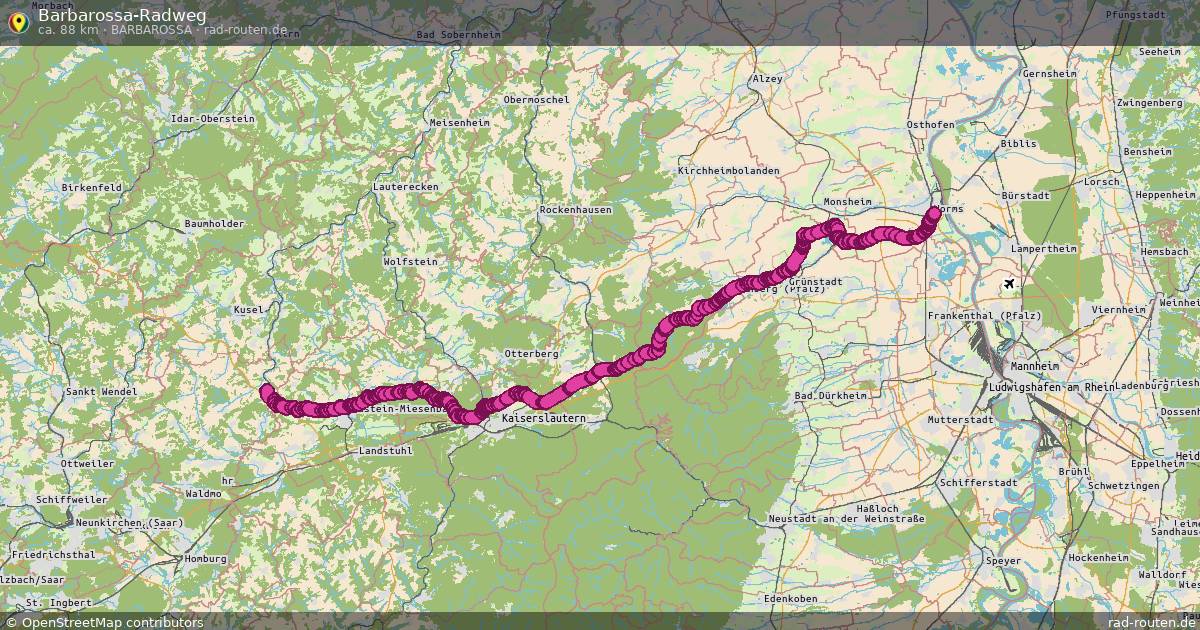 Barbarossa-Radweg (Barbarossa) – Fernradroute auf Rad-Routen.de