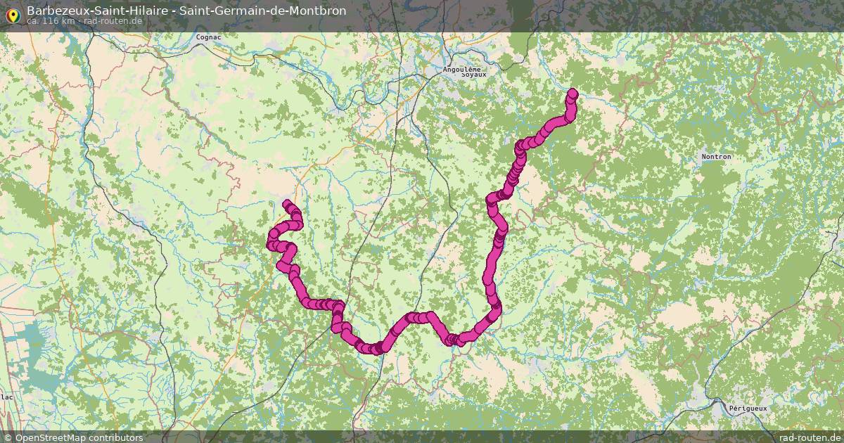 Barbezeux-Saint-Hilaire - Saint-Germain-de-Montbron – Fernradroute auf Rad-Routen.de