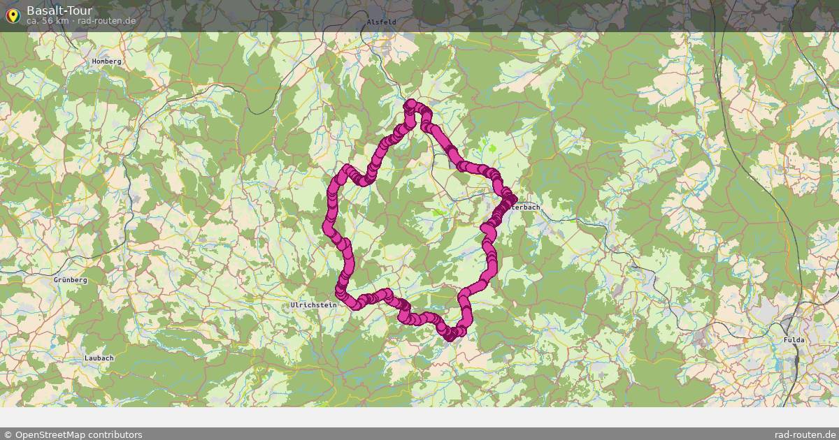 Basalt-Tour – Fernradroute auf Rad-Routen.de