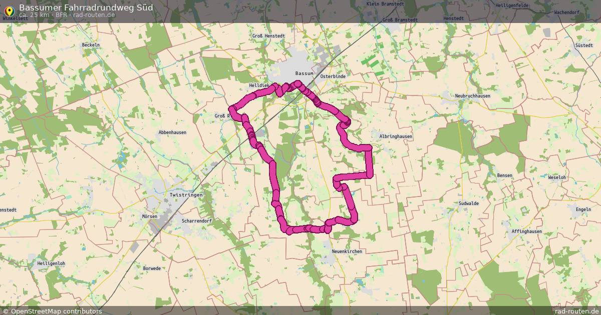 Bassumer Fahrradrundweg Süd (BFR) – Fernradroute auf Rad-Routen.de