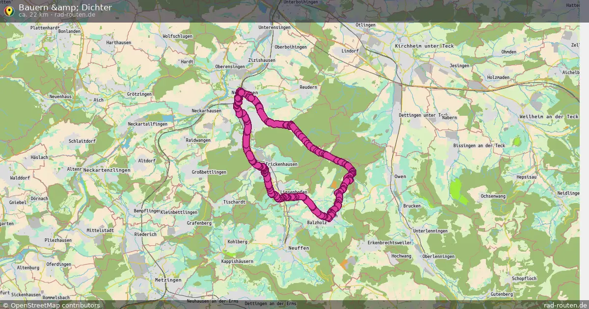 Bauern &amp; Dichter – Fernradroute auf Rad-Routen.de