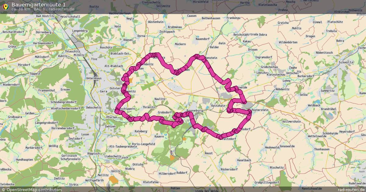 Bauerngartenroute 1 (Bau-1) – Fernradroute auf Rad-Routen.de