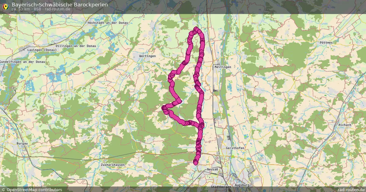 Bayerisch-Schwäbische Barockperlen (BSB) – Fernradroute auf Rad-Routen.de