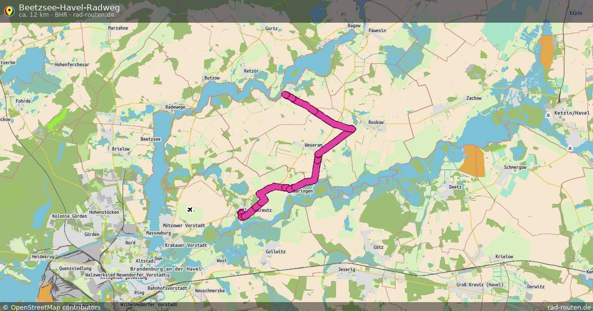 Beetzsee-Havel-Radweg (BHR) – Fernradroute auf Rad-Routen.de