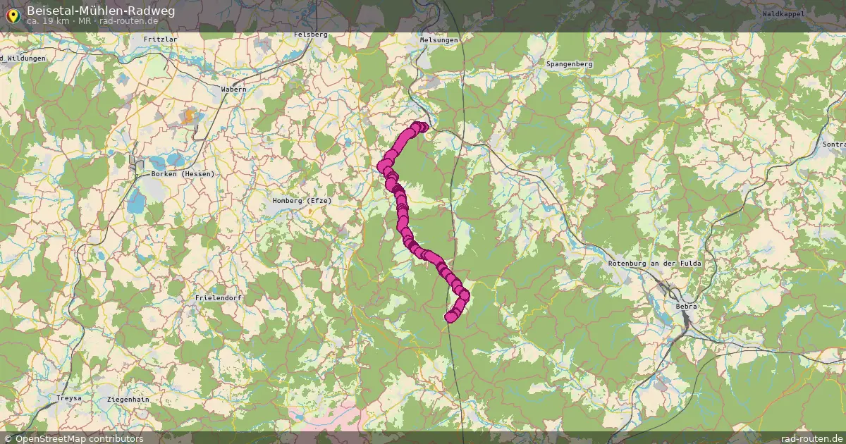 Beisetal-Mühlen-Radweg (MR) – Fernradroute auf Rad-Routen.de