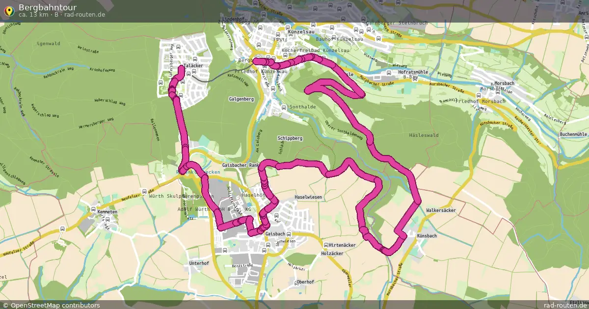 Bergbahntour (B) – Fernradroute auf Rad-Routen.de