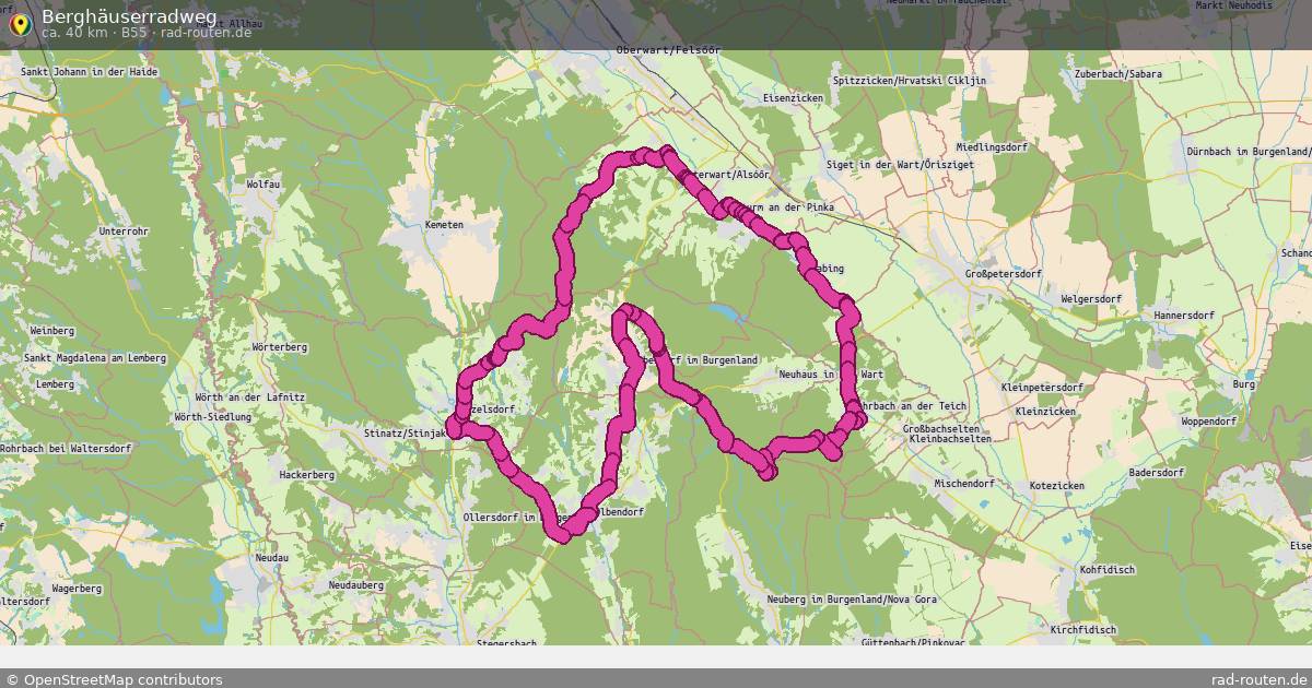 Berghäuserradweg (B55) – Fernradroute auf Rad-Routen.de