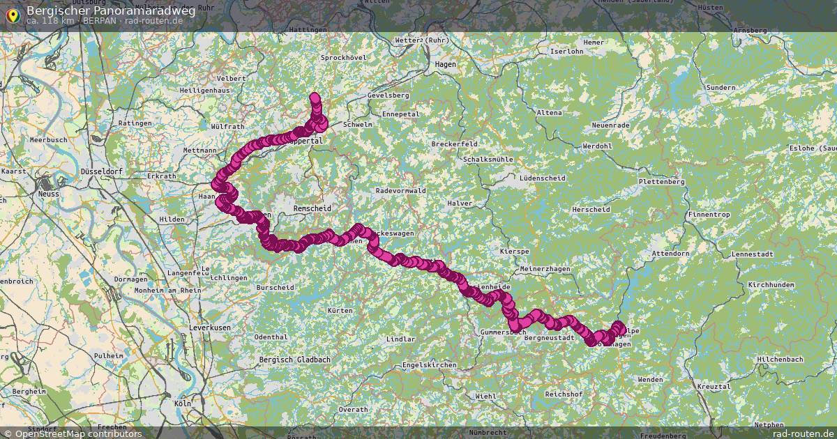 Bergischer Panoramaradweg (BerPan) – Fernradroute auf Rad-Routen.de