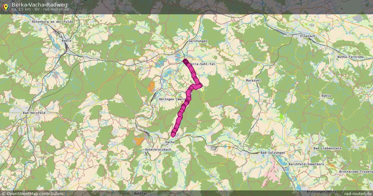 Berka-Vacha-Radweg (BV) – Fernradroute auf Rad-Routen.de