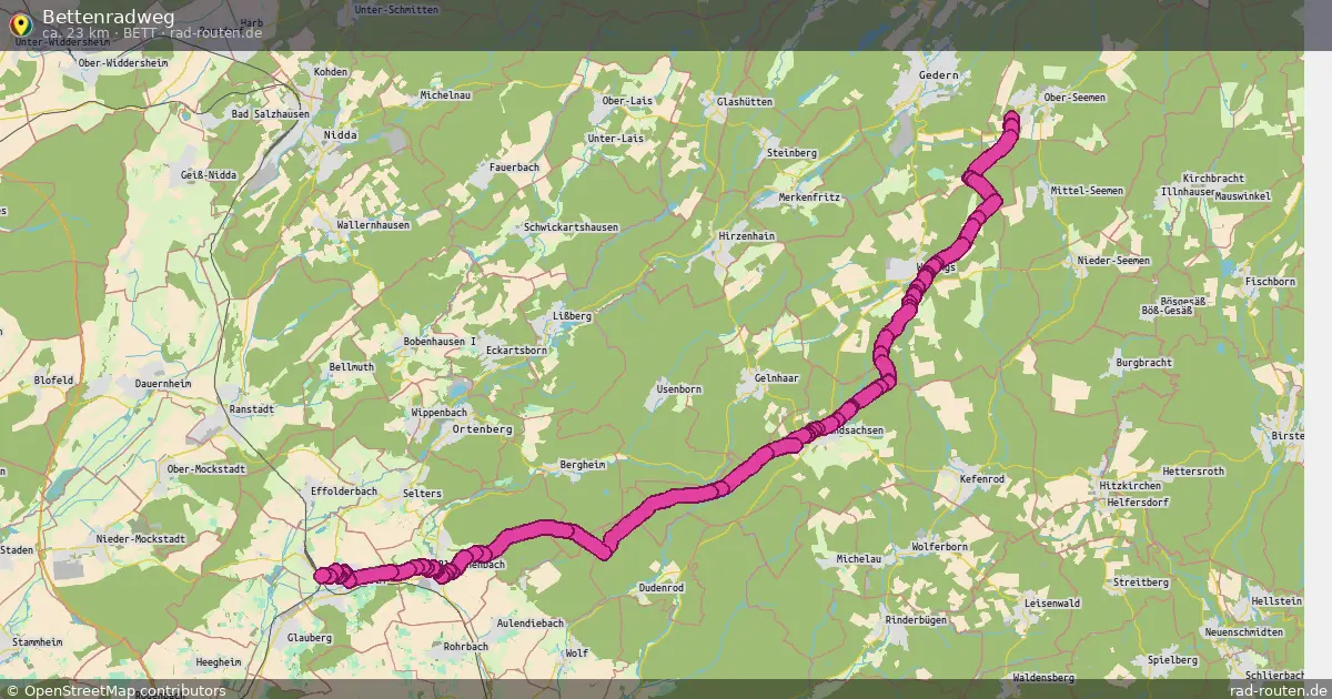 Bettenradweg (Bett) – Fernradroute auf Rad-Routen.de