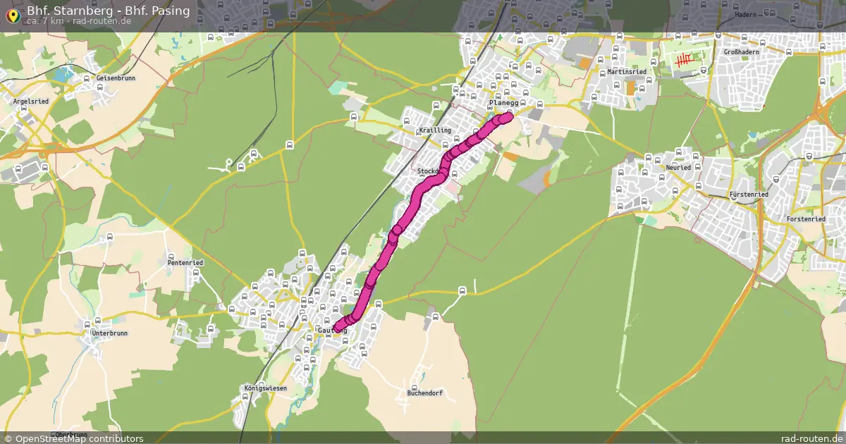 Bhf. Starnberg - Bhf. Pasing – Fernradroute auf Rad-Routen.de
