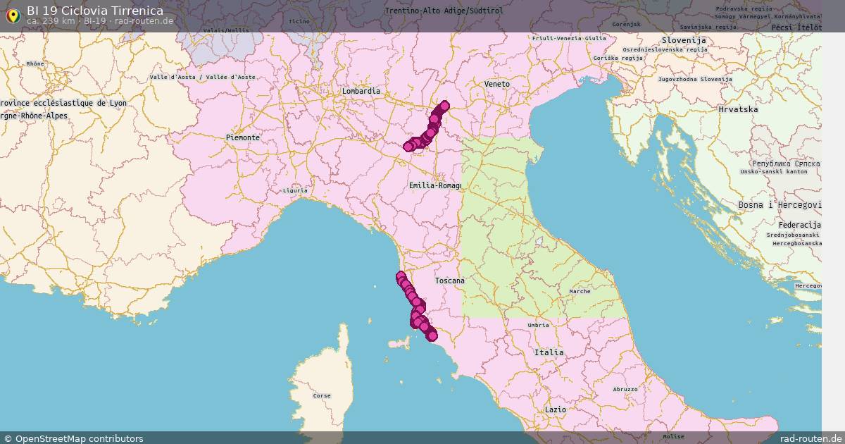 BI 19 Ciclovia Tirrenica (BI-19) – Fernradroute auf Rad-Routen.de