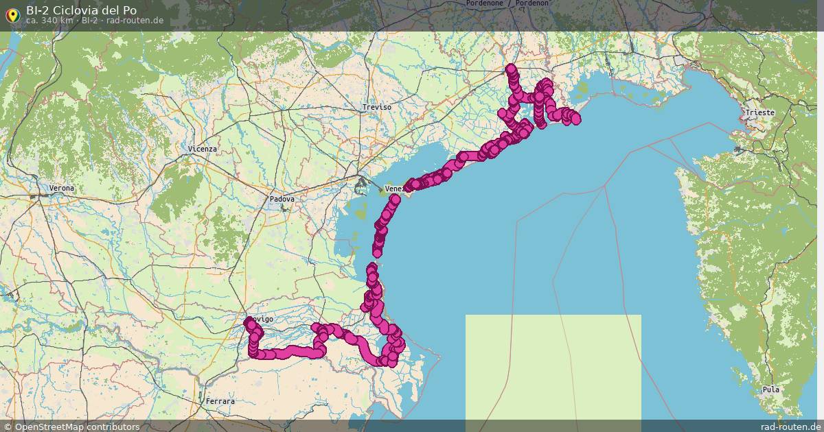 BI-2 Ciclovia del Po (BI-2) – Fernradroute auf Rad-Routen.de