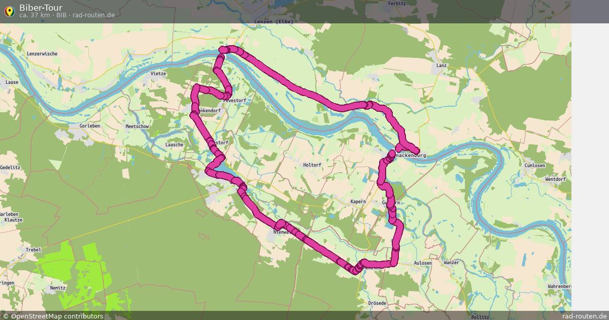 Biber-Tour (BIB) – Fernradroute auf Rad-Routen.de