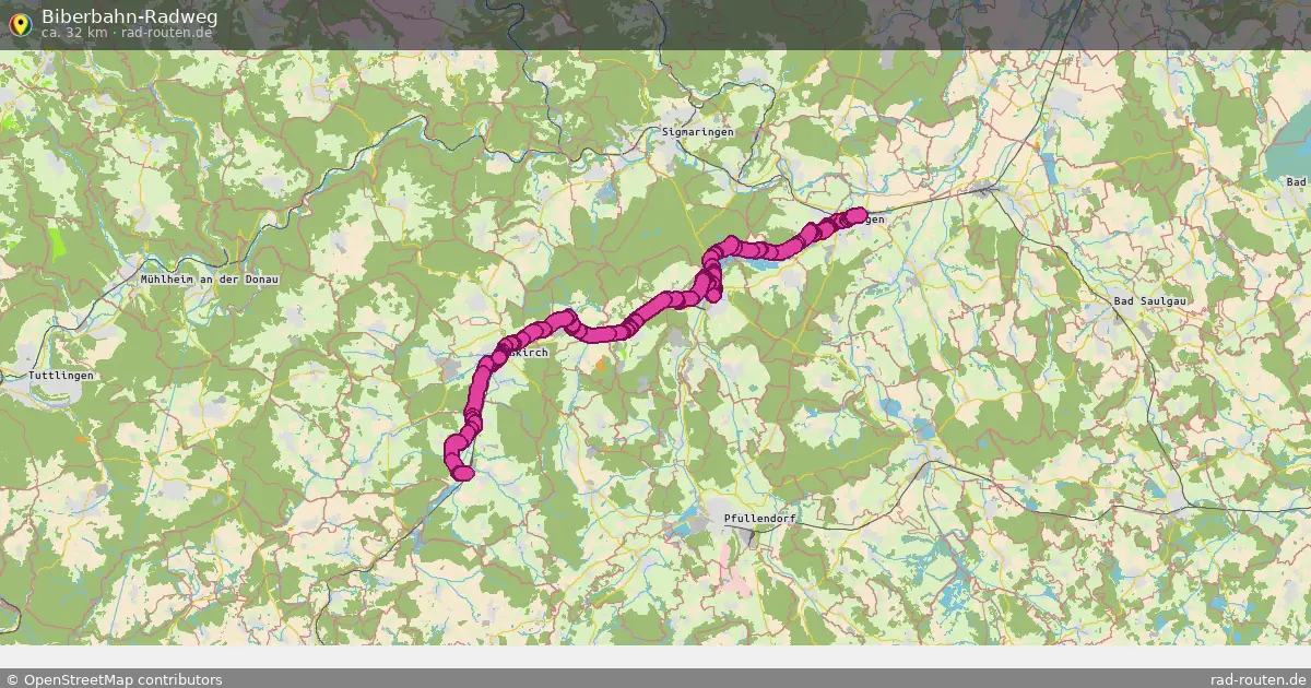 Biberbahn-Radweg – Fernradroute auf Rad-Routen.de