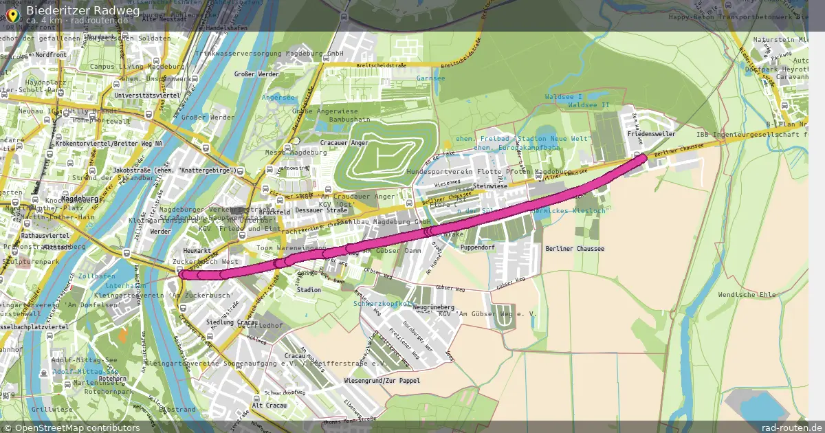 Biederitzer Radweg – Fernradroute auf Rad-Routen.de