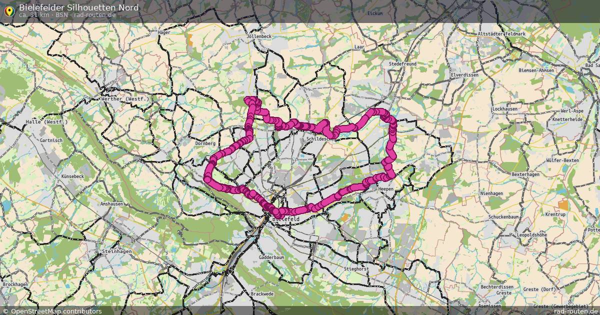 Bielefelder Silhouetten Nord (BSN) – Fernradroute auf Rad-Routen.de