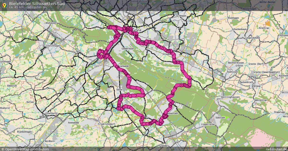 Bielefelder Silhouetten Süd – Fernradroute auf Rad-Routen.de