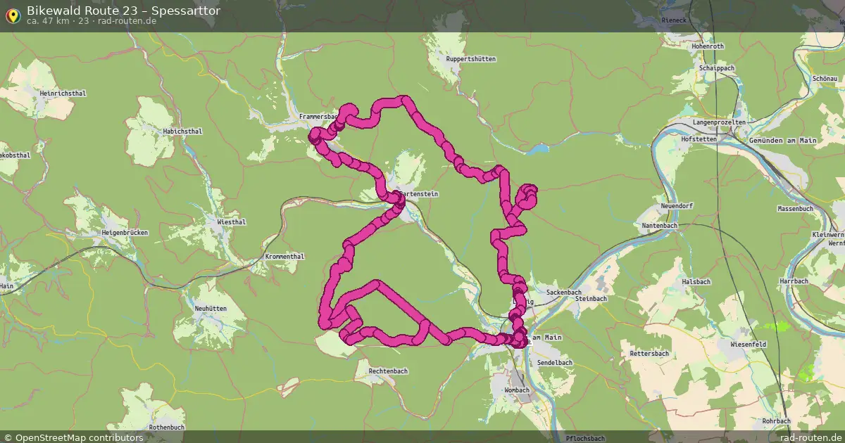 Bikewald Route 23 – Spessarttor (23) – Fernradroute auf Rad-Routen.de