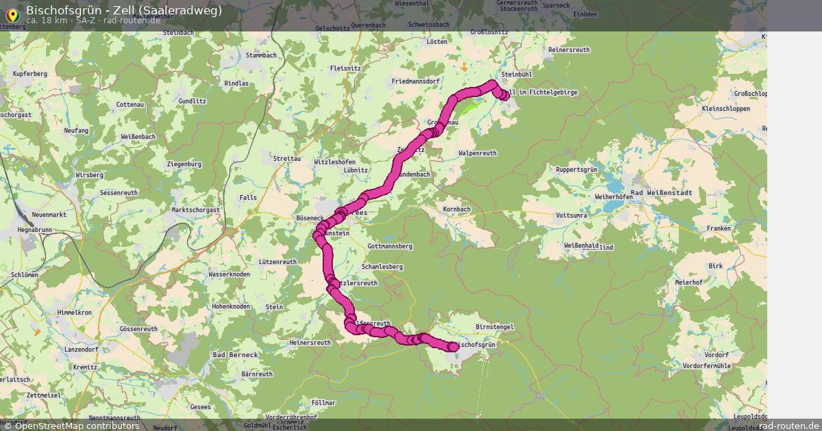 Bischofsgrün - Zell (Saaleradweg) (SA-Z) – Fernradroute auf Rad-Routen.de