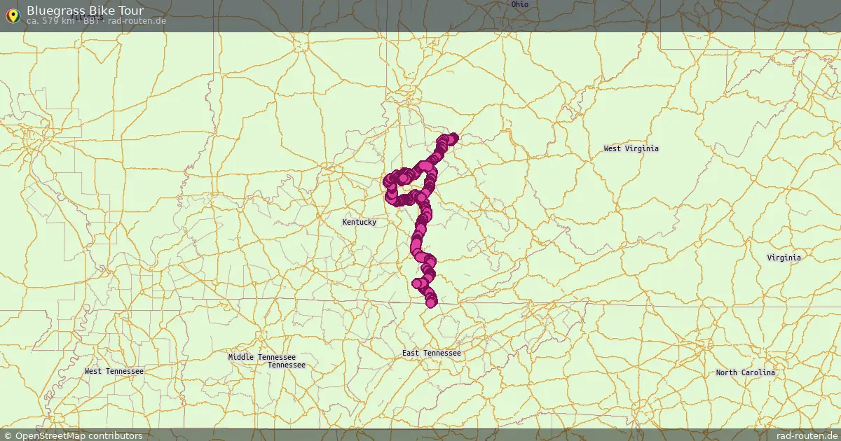 Bluegrass Bike Tour (BBT) – Fernradroute auf Rad-Routen.de