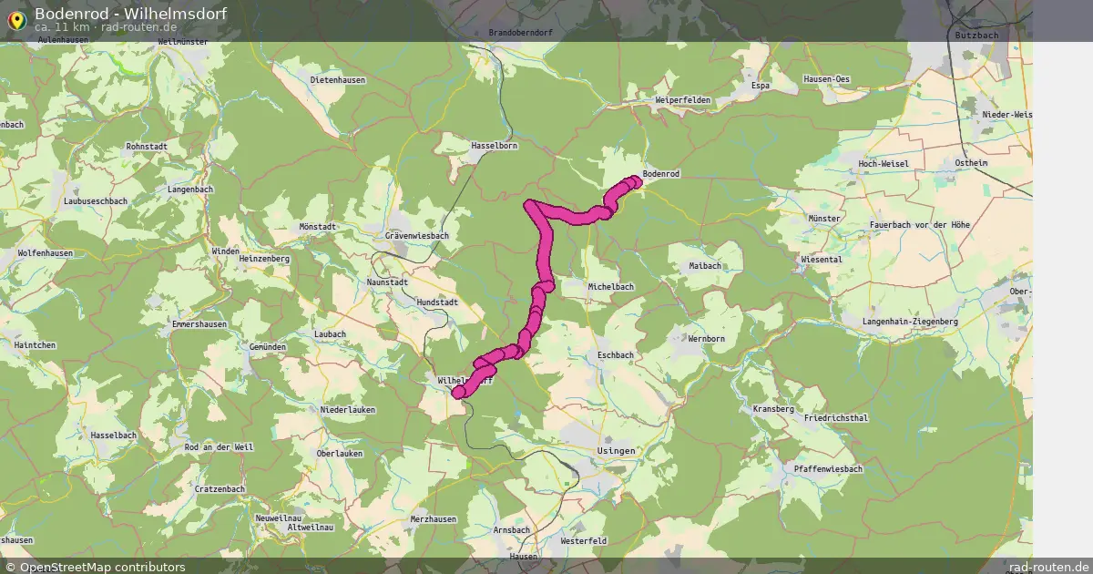 Bodenrod - Wilhelmsdorf – Fernradroute auf Rad-Routen.de
