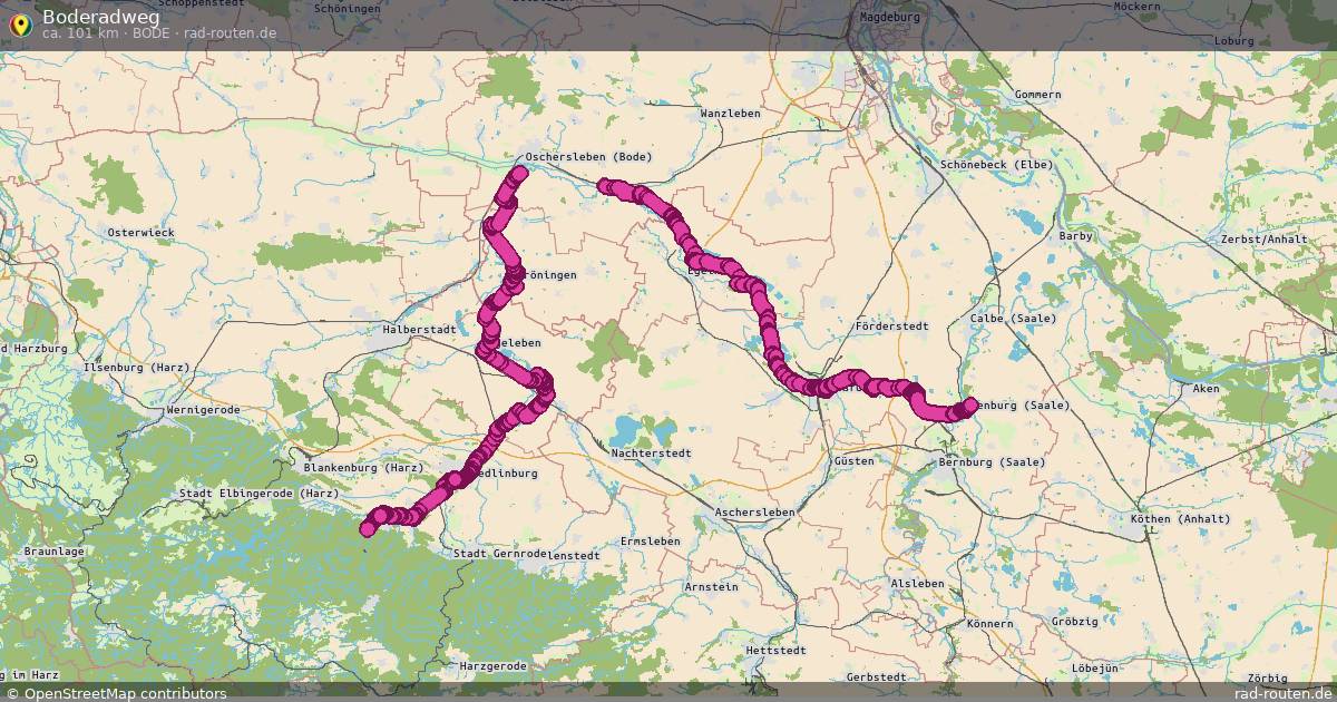 Boderadweg (Bode) – Fernradroute auf Rad-Routen.de