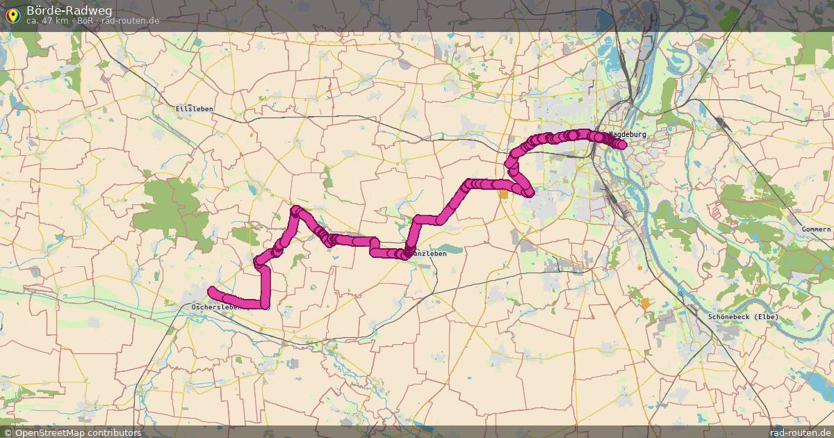 Börde-Radweg (BöR) – Fernradroute auf Rad-Routen.de