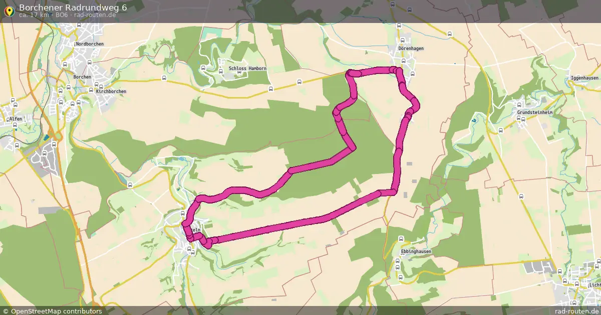 Borchener Radrundweg 6 (Bo6) – Fernradroute auf Rad-Routen.de