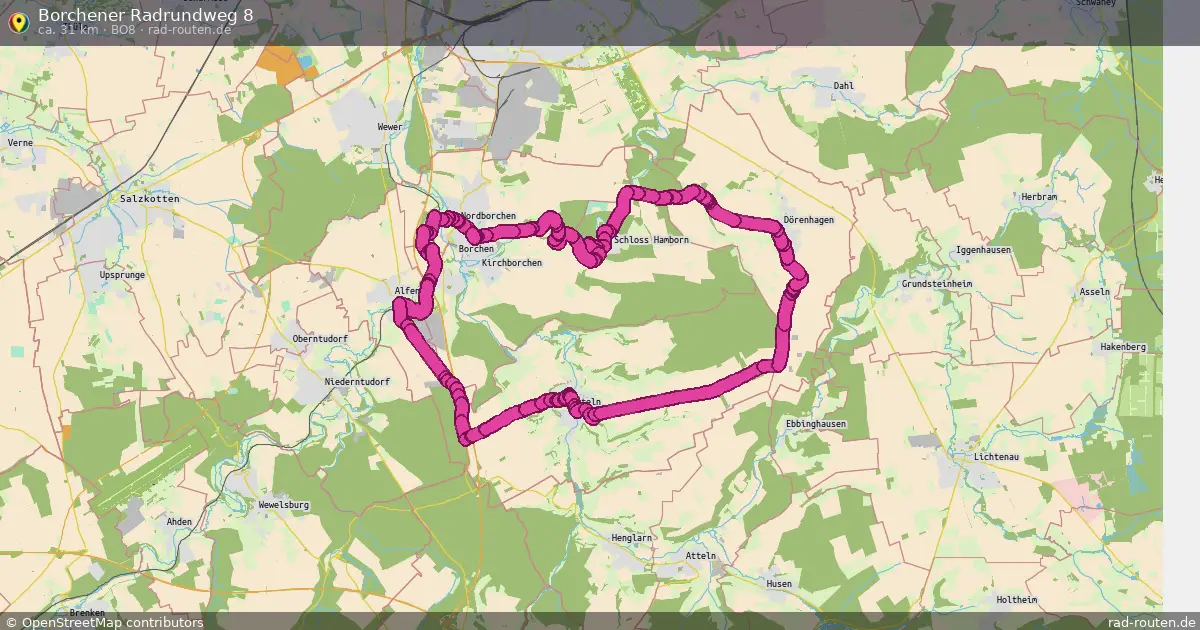 Borchener Radrundweg 8 (Bo8) – Fernradroute auf Rad-Routen.de