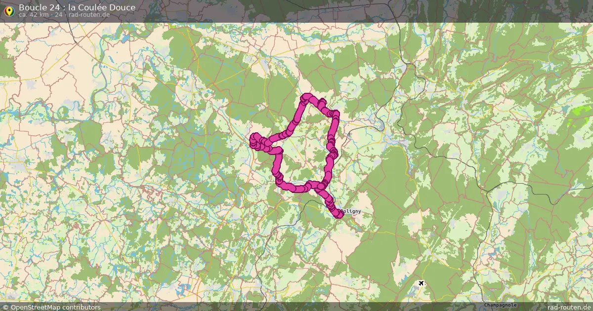 Boucle 24 : la Coulée Douce (24) – Fernradroute auf Rad-Routen.de