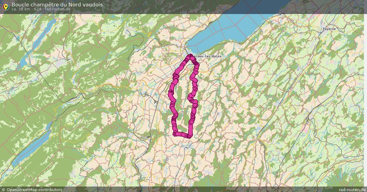 Boucle champêtre du Nord vaudois (624) – Fernradroute auf Rad-Routen.de