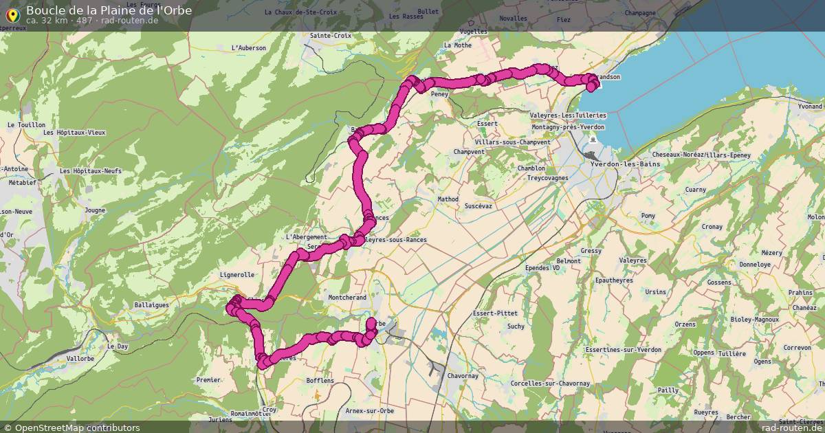 Boucle de la Plaine de l'Orbe (487) – Fernradroute auf Rad-Routen.de