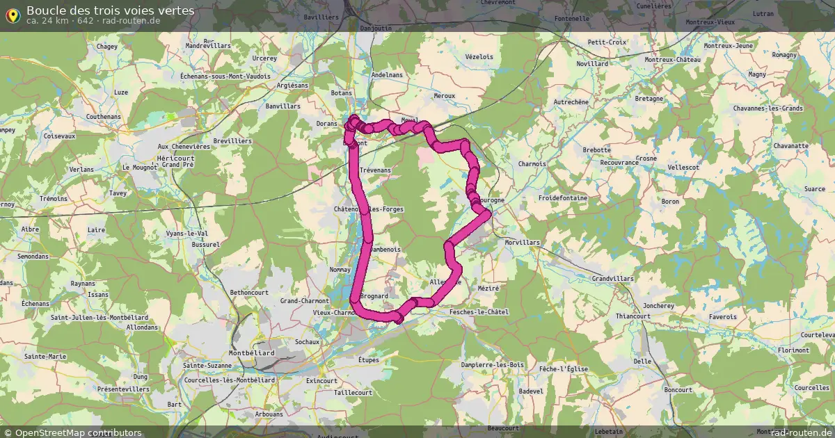Boucle des trois voies vertes (642) – Fernradroute auf Rad-Routen.de