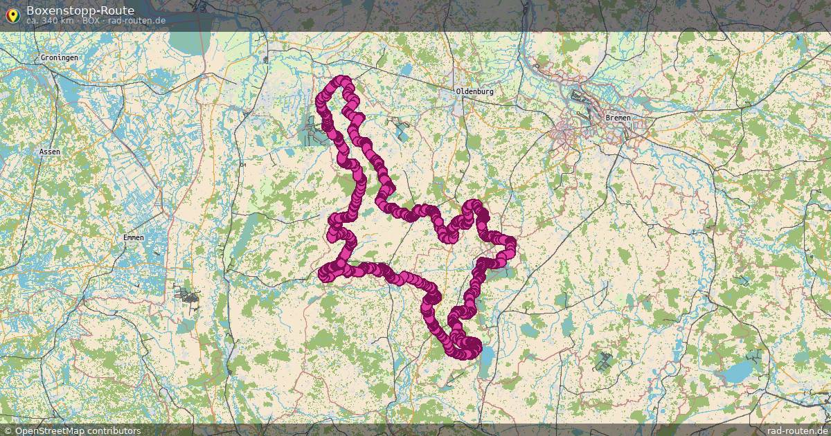 Boxenstopp-Route (Box) – Fernradroute auf Rad-Routen.de