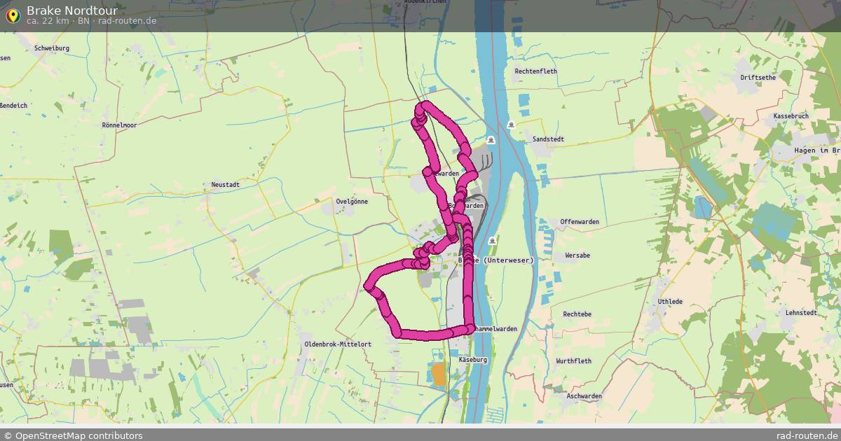 Brake Nordtour (BN) – Fernradroute auf Rad-Routen.de