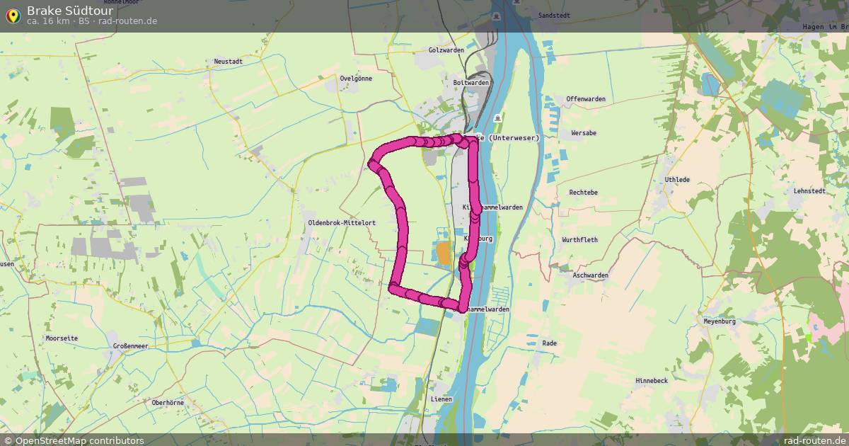 Brake Südtour (BS) – Fernradroute auf Rad-Routen.de