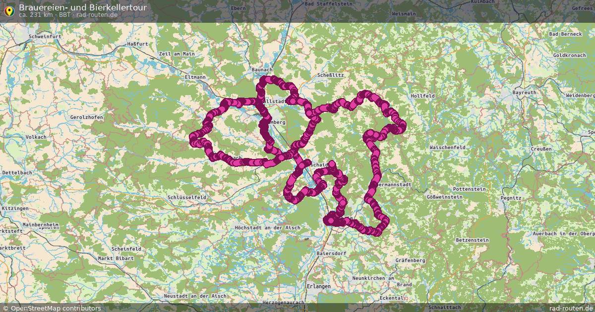 Brauereien- und Bierkellertour (BBT) – Fernradroute auf Rad-Routen.de