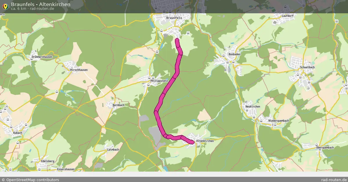 Braunfels - Altenkirchen – Fernradroute auf Rad-Routen.de