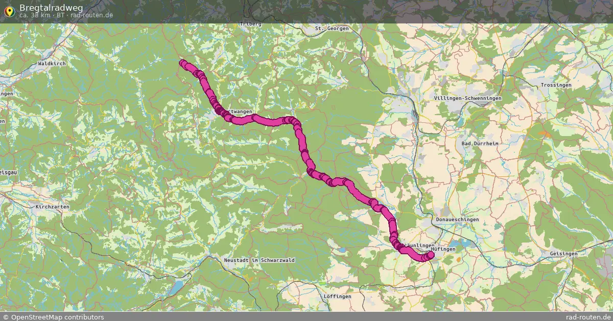 Bregtalradweg (Bt) – Fernradroute auf Rad-Routen.de