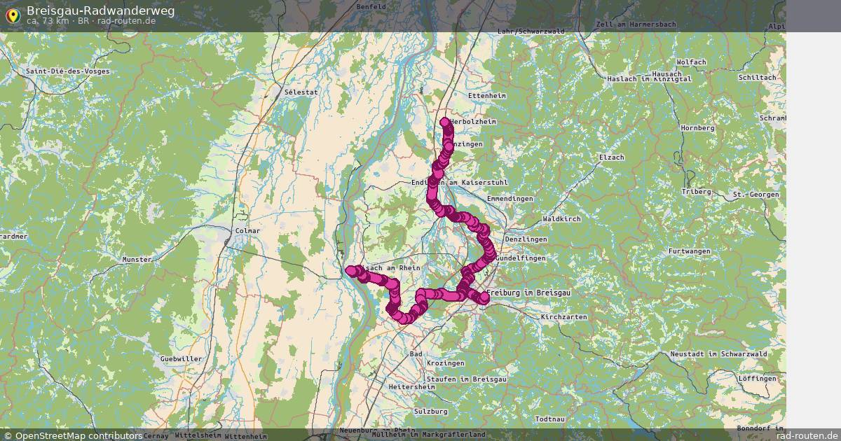 Breisgau-Radwanderweg (Br) – Fernradroute auf Rad-Routen.de