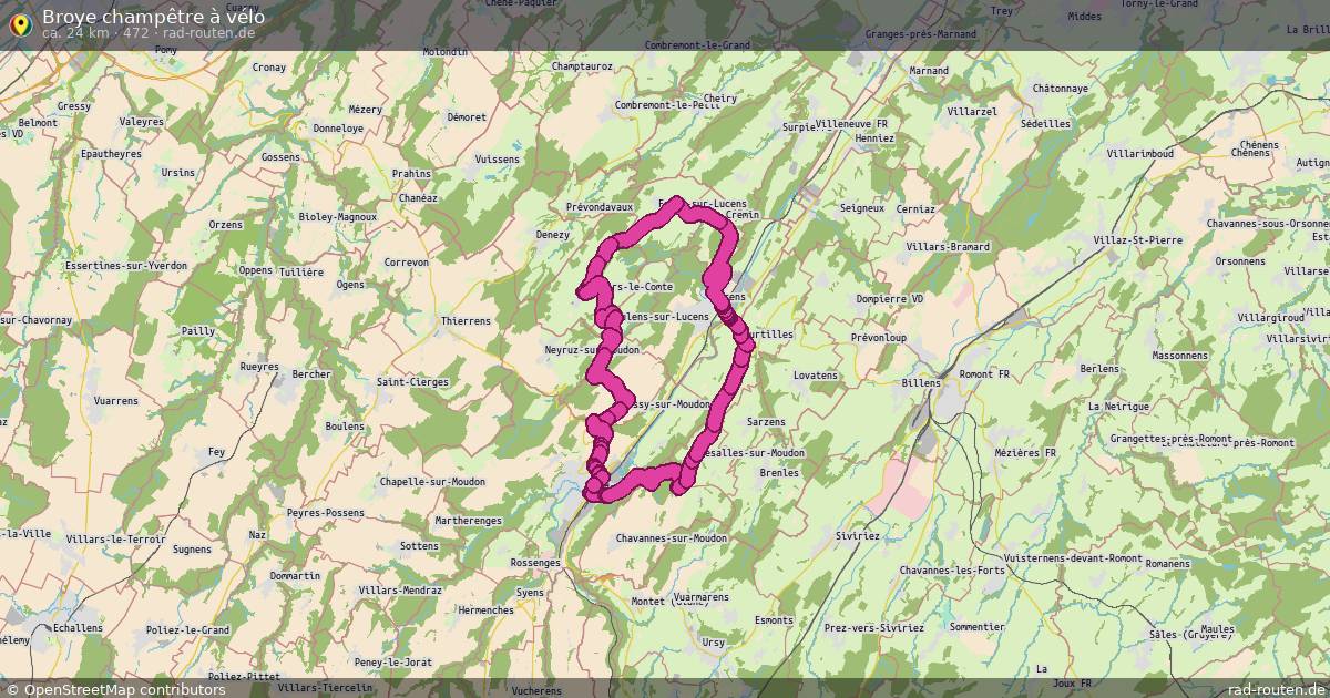 Broye champêtre à vélo (472) – Fernradroute auf Rad-Routen.de