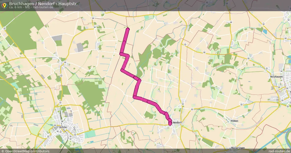 Bruchhagen / Nendorf - Hauptstr. (NIE) – Fernradroute auf Rad-Routen.de